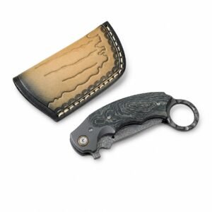 Karambit-Messer, klappbares Klauenmesser aus Damaststahl